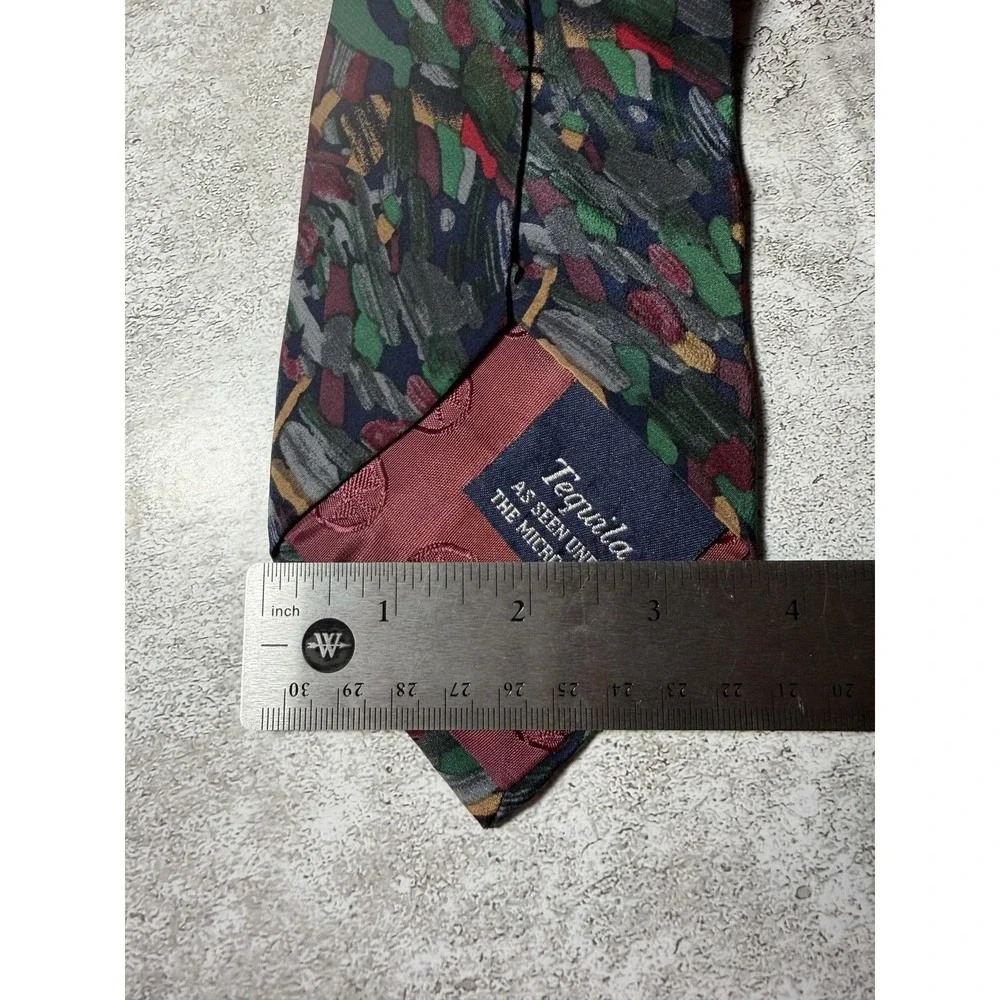 Molecular Expressions Tequila Silk Tie Mens OS Multicolor Geometric Necktie VTG